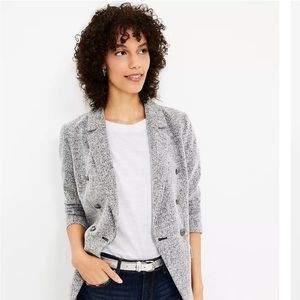 Loft Textured Knit Double Breasted Blazer